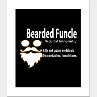 Funny Bearded Funcle Definition Novelty Fun Uncle Posters and Art